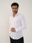 Beyaz Erkek Slim Fit Klasik Yaka Uzun Kol Gömlek 2