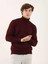 Bordo Erkek Slim Fit Tam Balıkçı Yaka Triko 2