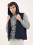 Lacivert Erkek Slim Fit Düz Casual Kapüşonlu Yelek Mont - 97125 3