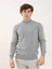 Gri Melanj Erkek Slim Fit Yarım Balıkçı Yaka Triko 1