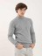 Gri Melanj Erkek Slim Fit Yarım Balıkçı Yaka Triko 2