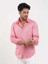 Açık Kırmızı Erkek Slim Fit Düz Brent Düğmeli Yaka Uzun Kol Gömlek - 102439 2