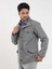 Gri Erkek Regular Fit Düz Casual Dik Yaka Mont - 98155 2