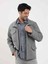 Gri Erkek Regular Fit Düz Casual Dik Yaka Mont - 98155 3