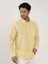 Sarı Erkek Regular Fit Kareli Brent Düğmeli Yaka Uzun Kol Gömlek - 102349 1