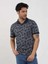 Lacivert Erkek Slim Fit Desenli Polo Yaka Tshirt - 105239 1