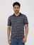 Lacivert Erkek Slim Fit Desenli Polo Yaka Tshirt - 105239 2