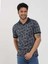 Lacivert Erkek Slim Fit Desenli Polo Yaka Tshirt - 105239 3