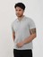 Gri Erkek Slim Fit Baklava Desenli Polo Yaka T-shirt 1