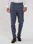 Indigo Erkek Slim Fit Çizgili Keten Pantolon - 104537 1
