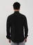 Siyah Erkek Slim Fit Gofre Desenli Brent Yaka Uzun Kol Gömlek - 104815 4