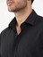 Siyah Erkek Slim Fit Gofre Desenli Brent Yaka Uzun Kol Gömlek - 104815 5