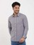 Kahverengi Erkek Slim Fit Puantiyeli Brent Düğmeli Yaka Uzun Kol Gömlek - 104359 1