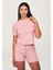 Pembe Crop Tshirt Sort Takim 2