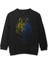 Bozkurt Kurt Kafası Wolf Sarı Lacivert Baskılı Çocuk Sweatshirt Siyah Sweat 1