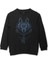 Bozkurt Kurt Kafası Wolf Mavi Baskılı Çocuk Sweatshirt Siyah Sweat 1