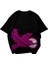 Lost In Nowhere Yazılı Yukarı Ok Tasarım Baskılı Oversize Unisex Siyah T-Shirt 5
