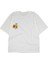 Ay Çiçeği Tasarım Baskılı Oversize Unisex Beyaz T-Shirt 3