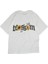 Ay Çiçeği Tasarım Baskılı Oversize Unisex Beyaz T-Shirt 4