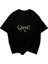 Queen Yazılı Yıldız Tasarım Baskılı Oversize Unisex Siyah T-Shirt 4
