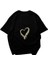 Queen Yazılı Yıldız Tasarım Baskılı Oversize Unisex Siyah T-Shirt 5