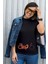Stop Yazılı Bomba Tasarım Baskılı Oversize Unisex Siyah T-Shirt 2