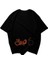 Stop Yazılı Bomba Tasarım Baskılı Oversize Unisex Siyah T-Shirt 3