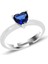 Gümüş Rodyumlu Safir Taşlı Brilliant Ayarlamalı Kalp Yüzük SGTL12526LACIVERT 1