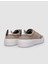 Deri Bej Bağcıklı Kadın Sneaker 4
