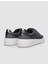 Deri Gri Bağcıklı Kadın Sneaker 3