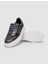 Deri Gri Bağcıklı Kadın Sneaker 4