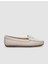 %100 Hakiki Deri Bej Kadın Loafer 1
