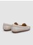 %100 Hakiki Deri Bej Kadın Loafer 2