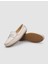 %100 Hakiki Deri Bej Kadın Loafer 3