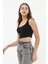 Siyah Askılı Crop Top Bluz 5