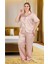 Sütlü Kahve Çizgili 2XL-3XL-4XL Beden Pijama Takımı 1