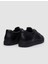 %100 Hakiki Deri Siyah Bağcıklı Erkek Sneaker 3