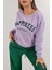 Baskılı Crop Sweat Lila - 0135.159. 3