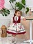 Krem Bordo Vintage Kız Bebek Elbisesi,doğum Günü,fotoğraf Çekim Elbise,0-10 Yaş Uygun 4