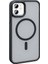 Apple iPhone 12 Kılıf Magsafe Şarj Özellikli Mat Arka Yüzey Sio Kapak-Gri 3