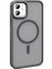 Apple iPhone 12 Kılıf Magsafe Şarj Özellikli Mat Arka Yüzey Sio Kapak-Gri 4