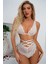 BscitirStore Beyaz Dantelli Babydoll Takım - Transparan Tül Iç Çamaşır Seti 1
