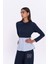 Match Detaylı Uzun Kol Çizgili Sweatshirt Lacivert 3