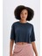 Defactofit Crop Bisiklet Yaka Sporcu Modal Kısa Kollu TIŞÖRT D2978AX24HS 5