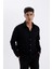 %100 Pamuk Modern Fit Polo Yaka Düz Uzun Kollu Gömlek D1629AX24AU 4