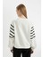Coool Oversize Geniş Kalıp Bisiklet Yaka Çizgili Kalın Sweatshirt C8193AX24WN 5