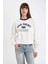 Boxy Fit Bisiklet Yaka Baskılı Kalın Sweatshirt D8723AX24WN 3