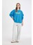 Loose Fit Bisiklet Yaka Sırt Baskılı Kalın Sweatshirt D5185AX24AU 2