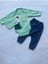 Sevimli Panda Desenli Şapkalı Unisex Bebek 3'lü Body Takım 1