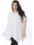 Kadın Büyük Beden Kemik Asimetrik Kesim Kısa Kollu Çizgili Bluz 65N38221 1